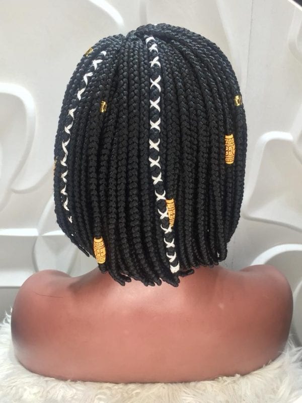 Middle Part Braids With Beads Wig