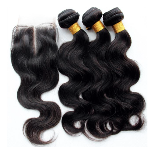 High Quality Human Hair 3 Bundles Plus Closure Body Wave- Grade11A