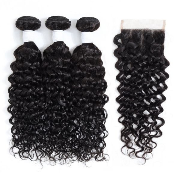 Mongolian Curly Hair 3 Bundles Plus Closure - Grade 12